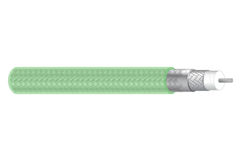 LL low loss coaxial cable with expanded PTFE dielectric and strip braid shielding