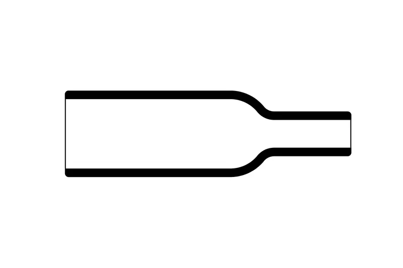 Overview diagram of Helashrink 100 series bottle shaped heat shrink boots for general cable strain relief