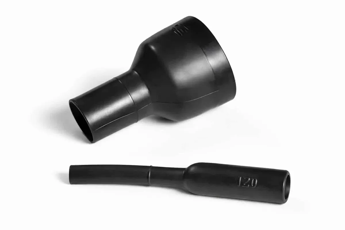 Helashrink 120 series bottle shaped heat shrink molded shape with rib