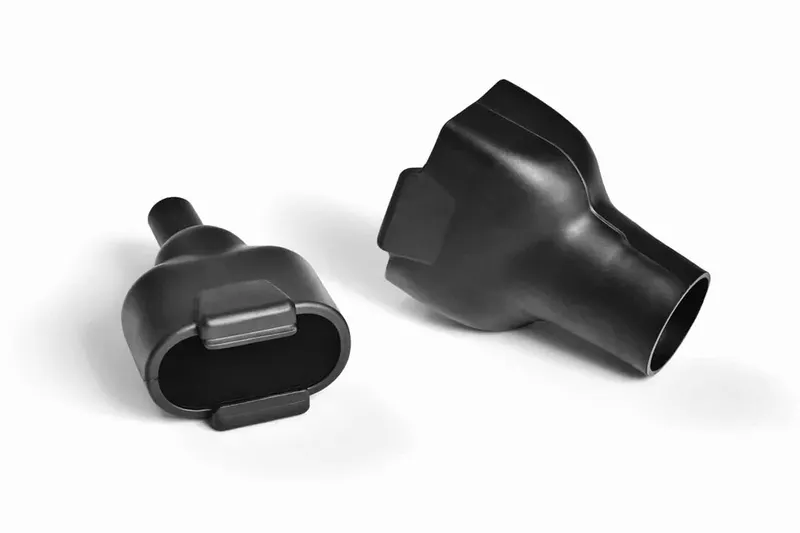 Helashrink 1500 series top entry connector cover providing strain relief and mechanical protection for Min-D connectors