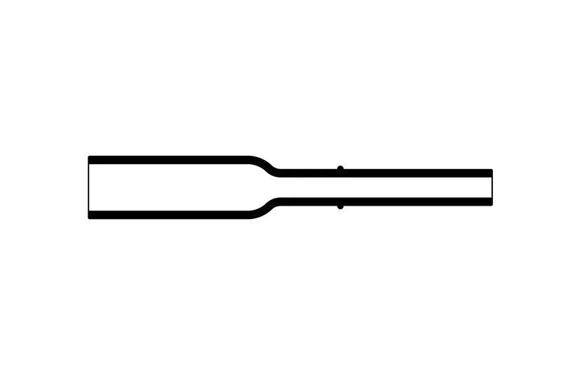 Overview diagram of Helashrink 120 series bottle shaped heat shrink boots without rib for extended strain relief