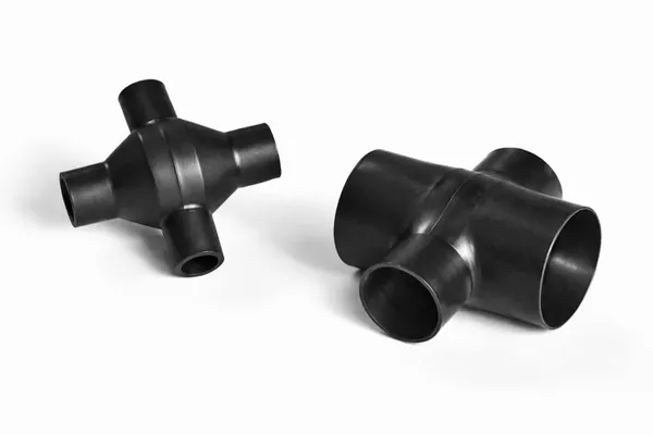 Helashrink 2000 series right angle cross shape allowing cables to be routed in four 90° directions with strain relief