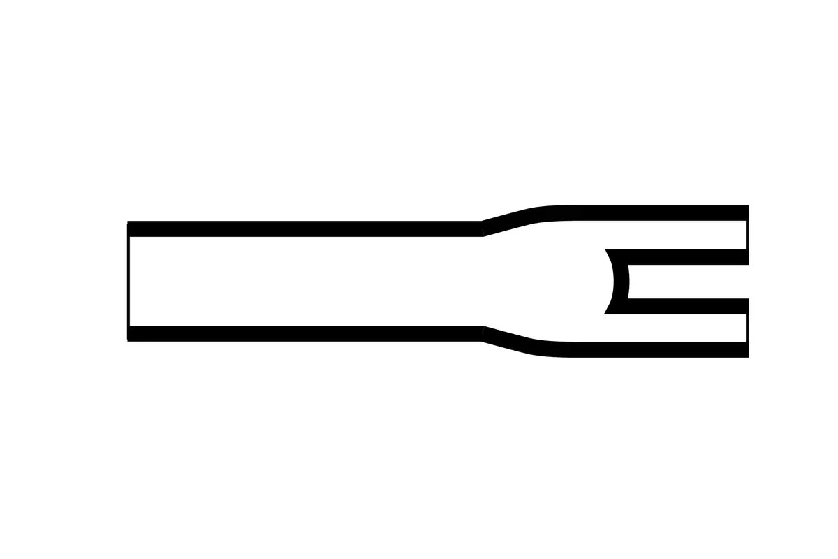 Diagram of Helashrink 500 series five way outlet heat shrink shape for inline low voltage cable harness breakouts