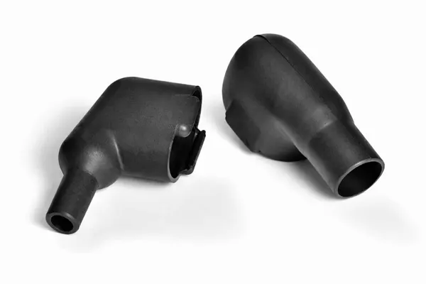 Helashrink 2100 series 90° connector cover providing strain relief and mechanical protection for Min-D connectors