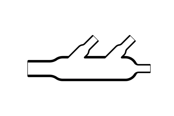 Overview diagram of Helashrink 1310 series double T-shaped heat shrink molded shape with 30° angle branches