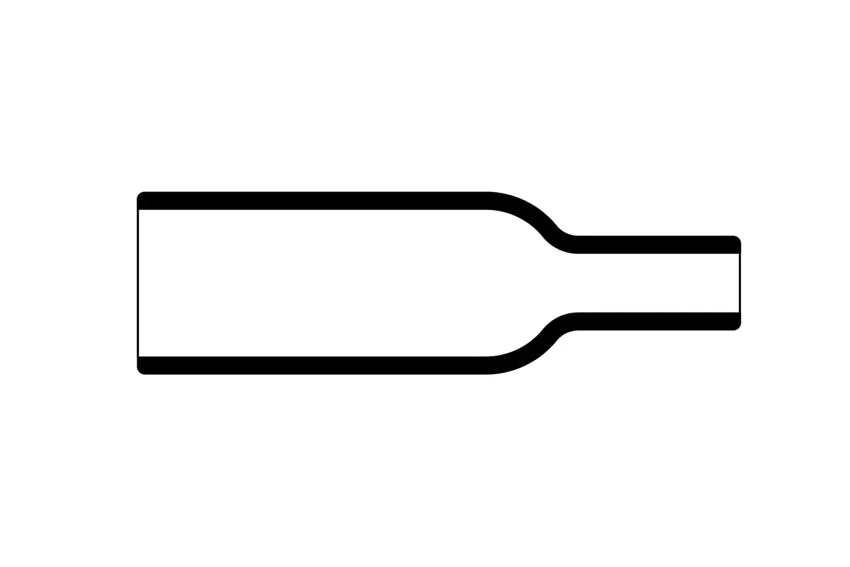 Overview diagram of Helashrink 100 series bottle shaped heat shrink boots for general cable strain relief
