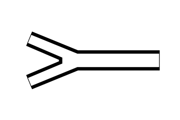 Overview diagram of Helashrink 200 series two way outlet heat shrink shapes for VG style cable harness applications