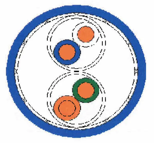 100 Ohm 26 AWG 2 Pair Quadrax Data Cable