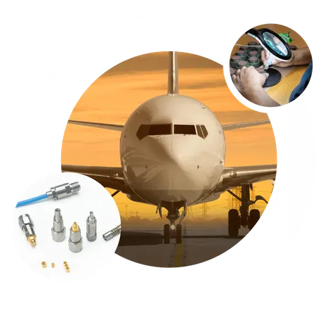 Commercial Plane with photo of parts