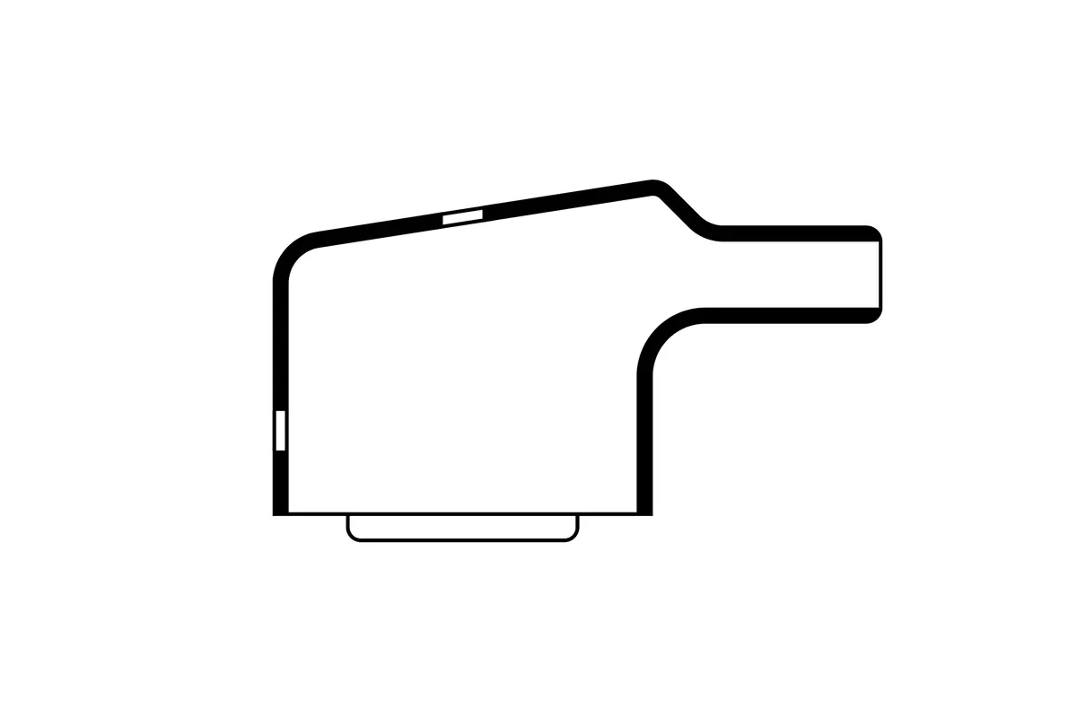 Overview diagram of Helashrink 2100 series 90° entry heat shrink connector cover for Min-D connectors